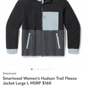 Smartwool Women's Hudson Trail Fleece Jacket - Black and Light Blue